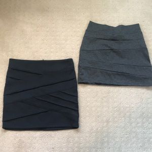 Black and grey skirts